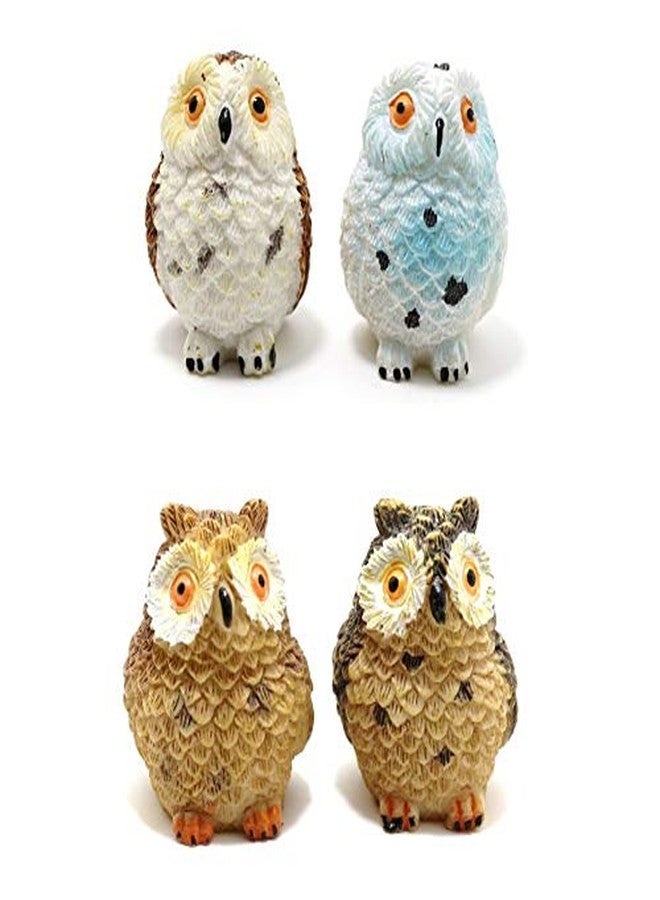 Efillooc Miniature Figurine Set Multi Color and Design (4 owl Set) - Image 1